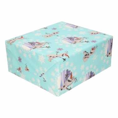 Inpakpapier/cadeaupapier disney frozen olaf 200 x 70 cm groen