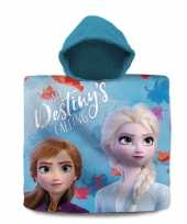Disney frozen 2 badcape poncho met blauwe capuchon voor kinderen